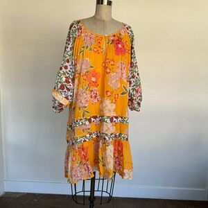 Floral Roller Rabbit Half Sleeved Midi Summer Dress